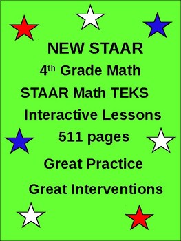 Preview of 4th Grade STAAR Math: (511 Interventions pages) + EASEL STAAR Assessement