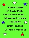 4th Grade STAAR Math: (511 Interventions pages) + EASEL ST