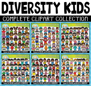 Preview of Diversity Kids Clipart Mega Bundle {Zip-A-Dee-Doo-Dah Designs}