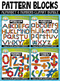 Alphabet & Numbers Puzzle Pattern Blocks Clipart Mega Bundle