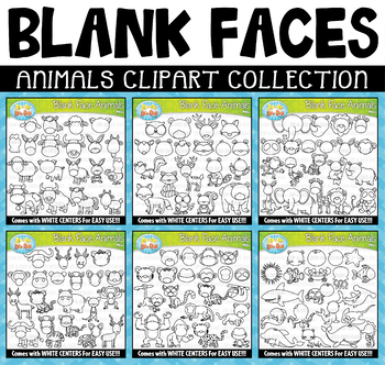 Blank Body and Faces - Kid Bodies Templates / Children Outline Clip Art  /Clipart