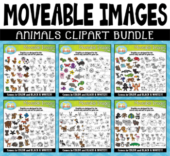 Preview of Animals Moveable Clipart Bundle for Paperless Resources