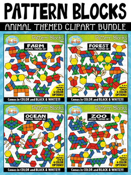 Preview of Animals Puzzle Pattern Blocks Clipart Mega Bundle {Zip-A-Dee-Doo-Dah Designs}