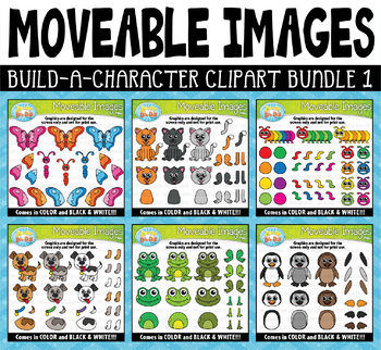Preview of Build-A-Character Moveable Clipart Bundle 1 for Paperless Resources