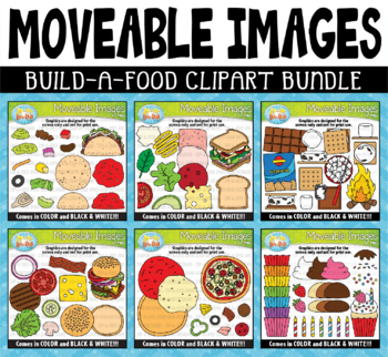 Preview of Build-A-Food Moveable Clipart Bundle for Paperless Resources