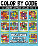 Color By Code Clipart Mega Bundle Collection 1
