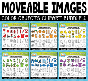 Preview of Color Objects Moveable Clipart Bundle 1 for Paperless Resources