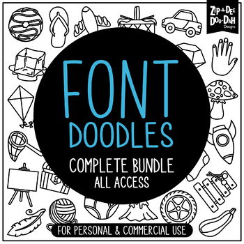 Preview of Doodle Fonts Complete Bundle {Zip-A-Dee-Doo-Dah Designs}