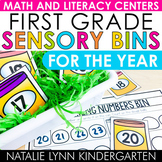 First Grade Sensory Bins 1st Grade Math and Literacy Bundle