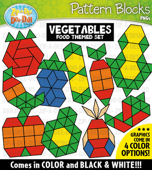 Printable Pictures with Pattern Blocks - Junk Food - Math Games