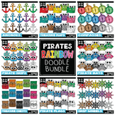 Pirates Rainbow Doodle Clipart Bundle {Zip-A-Dee-Doo-Dah Designs}