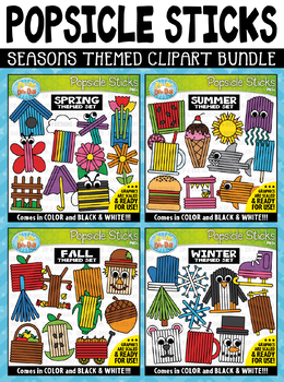 Preview of Seasons Popsicle Sticks Pictures Clipart Mega Bundle {Zip-A-Dee-Doo-Dah Designs}