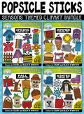 Seasons Popsicle Sticks Pictures Clipart Mega Bundle {Zip-