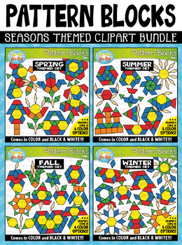 Preview of Seasons Puzzle Pattern Blocks Clipart Mega Bundle {Zip-A-Dee-Doo-Dah Designs}