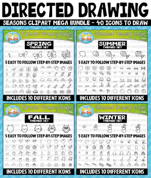 Preview of Seasons Directed Drawing Images Clipart Mega Bundle {Zip-A-Dee-Doo-Dah Designs}