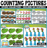 Spring Math Counting Pictures Clipart Mega Bundle