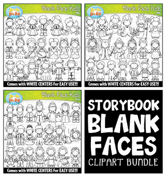 Preview of Storybook Kids Blank Faces Clipart Bundle {Zip-A-Dee-Doo-Dah Designs}