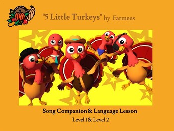 Preview of " 5 Little Turkeys Jumping on the Bed" AAC/Core Words On/Off/Thanksgiving