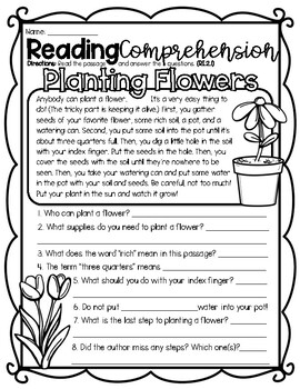 second grade reading comprehension worksheets teaching resources tpt