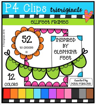 Preview of Elephant Feet Frames  {P4 Clips Trioriginals Digital Clip Art}