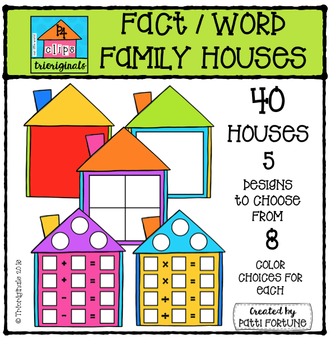 Preview of Fact / Word Family Houses {P4 Clips Trioriginals Digital Clip Art}