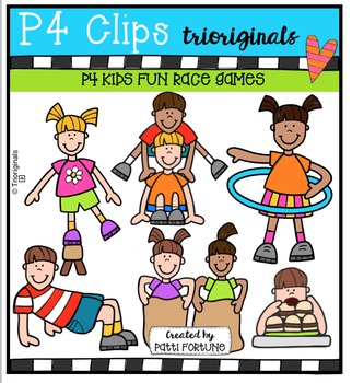 P4 KIDS Fun Race Games {P4 Clips Trioriginals Digital Clip Art}