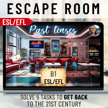 Preview of Retro 80's Escape room English ESL/EFL Intermediate past tenses