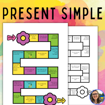 Daily Routine Board Game (ESL/EFL Present Simple Practice in English)