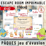Jeu d'évasion Pâques Français A1 FLE imprimable Escape Eas