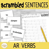 AR Verbs and Frequency Words Scrambled Sentences Activity