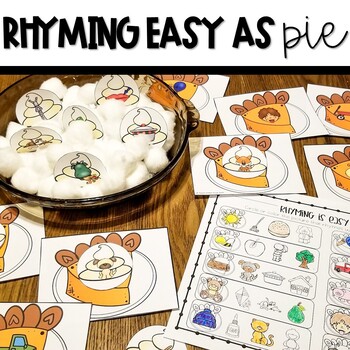 Preview of Thanksgiving Rhyming Activity with Worksheet