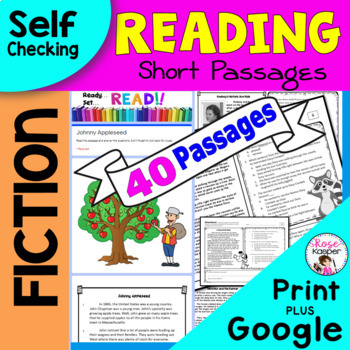 Preview of Reading Comprehension Passages Fiction 3rd Grade with Google Forms