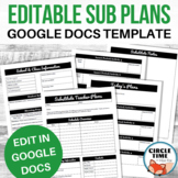 Editable Sub Plan Template, Casual Relief Teacher Notes Su
