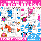 Long Division Worksheets Bundle | Secret Picture Tiles