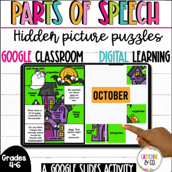 Preview of Parts of Speech Digital Activity | Halloween