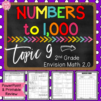 Preview of Envision Math 2.0 Topic 9 Review Numbers to 1,000