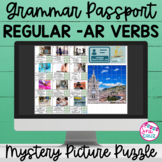 Regular AR Verbs Grammar Passport Mystery Picture Puzzle f