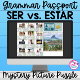 Ser vs Estar Grammar Passport Mystery Picture Puzzle for G