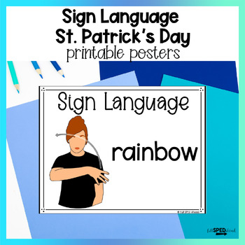 Preview of Sign Language ASL St. Patrick's Day Holiday Printable Bulletin Board & Posters