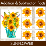 Addition Facts 1-12 Centers Sunflower Theme