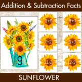 Sunflower Addition and Subtraction Facts Fluency 1-12 Center