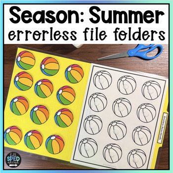Preview of Summer Season ESY Errorless File Folder Game Leisure Center Special Education