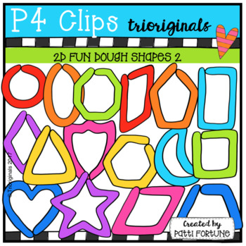 Preview of 2D FUN Dough Shapes (P4 Clips Triorignals Clip Art)