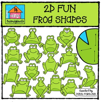 Preview of 2D FUN Frog & Lily Pad Shapes {P4 Clips Trioriginals Digital Clip Art}