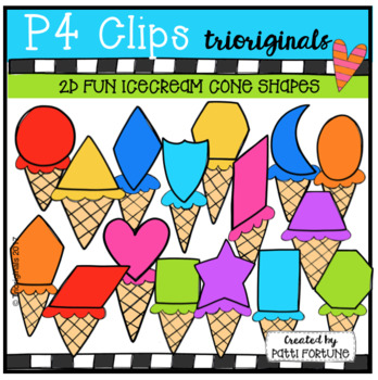 2D FUN Ice Cream Shapes (P4 Clips Trioriginals Clip Art) | TPT