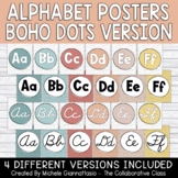 Alphabet Posters | Boho + Black & White Dots | Print + Cursive