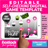 Google Slides PPT Digital Game Template | Zebra Cupcake Hunt