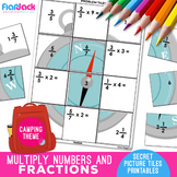 Multiply Whole Numbers & Fractions Mystery Pictures Worksheets