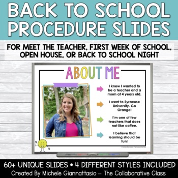 Preview of Routines & Procedures Slides | Back to School Slides | Brights