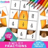 Simplify Fractions Mystery Picture Worksheets